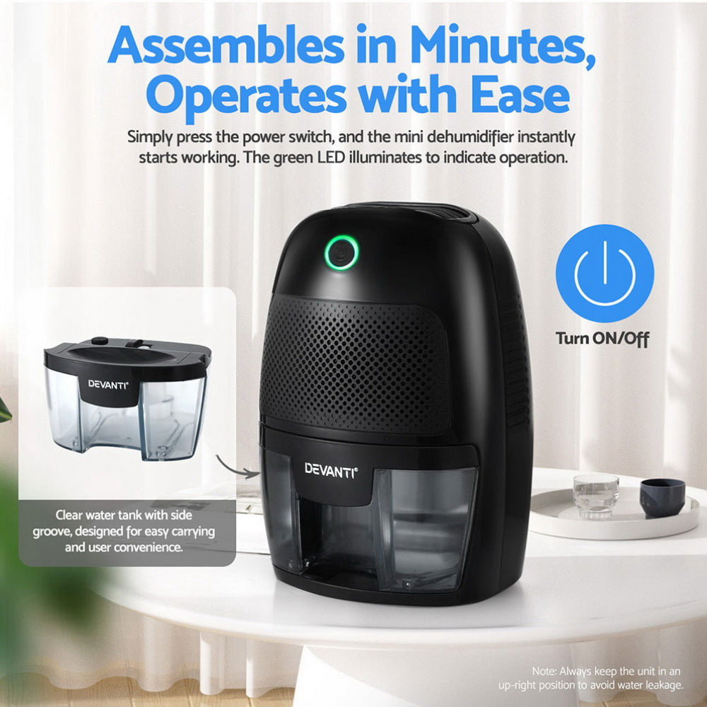 Dehumidifier 600ML Air Purifier Black