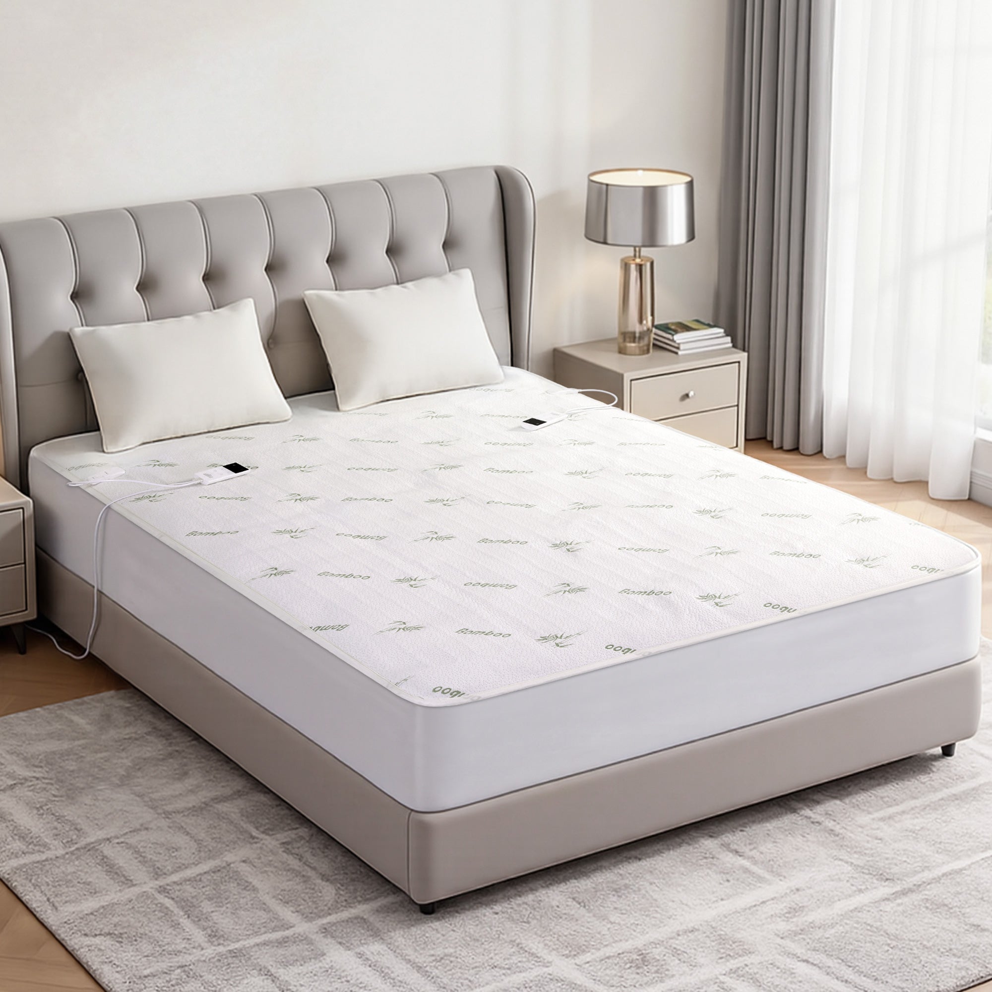 Giselle Electric Blanket Bamboo Fabric Double Fitted Heated Pad Underlay Washable Winter