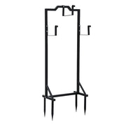 Green Fingers Garden Hose Holder Metal Portable Freestanding Hose Stand 4 Spikes Black