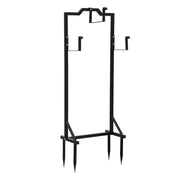 Green Fingers Garden Hose Holder Metal Portable Freestanding Hose Stand 4 Spikes Black