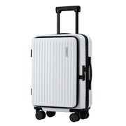 Wanderlite 20" Luggage Suitcase Front Pocket Travel Carry On Dual TSA White