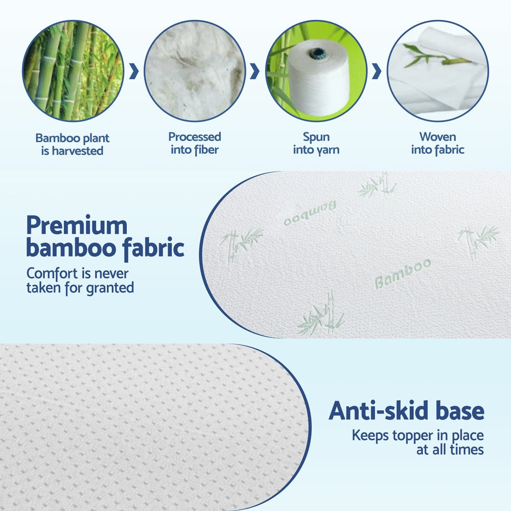 Giselle Bedding 5cm Memory Foam Mattress Topper 7-Zone King Single