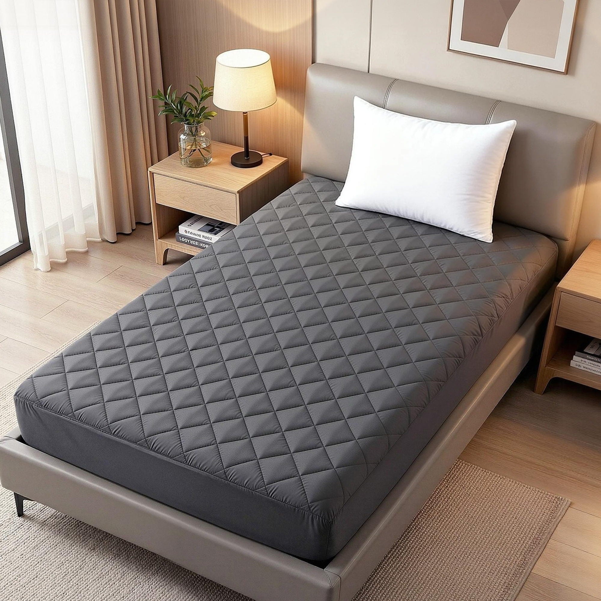 Giselle Water-Resistant Mattress Protector Microfiber 35cm 360° Fit Single