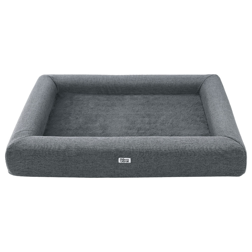 Pet Bed Dog Cat Large Calming Soft Sofa Cushion Grey