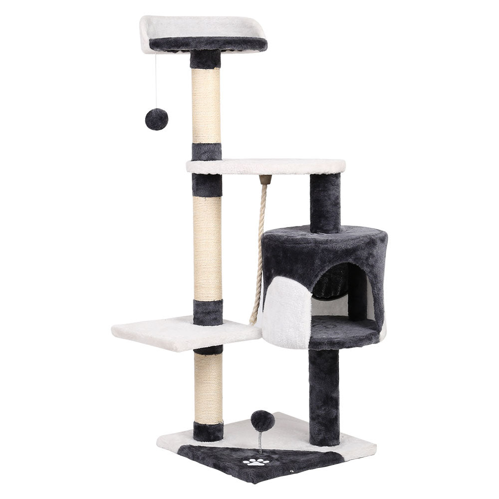 TGO Cat Tree 112cm Tower Scratching Post Scratcher Wood Condo House Furniture