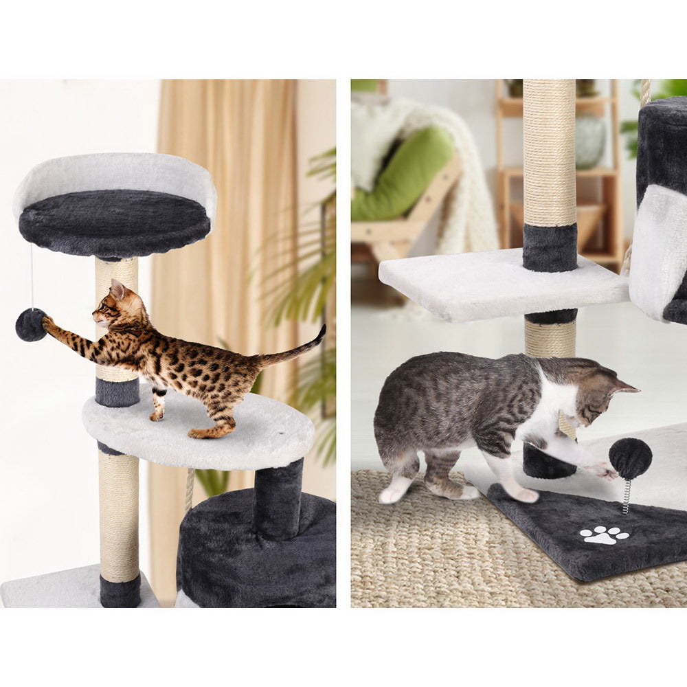 TGO Cat Tree 112cm Tower Scratching Post Scratcher Wood Condo House Furniture