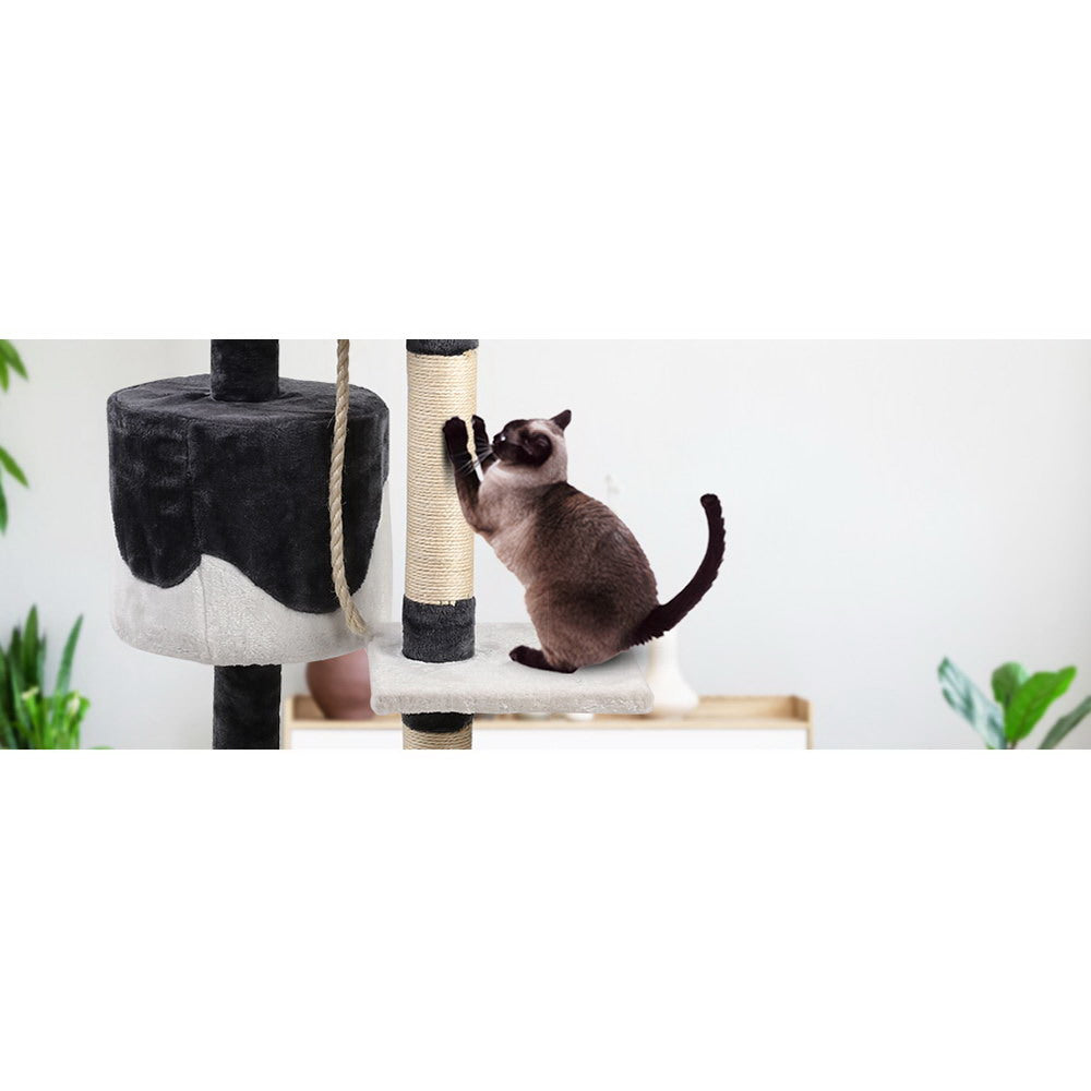TGO Cat Tree 112cm Tower Scratching Post Scratcher Wood Condo House Furniture