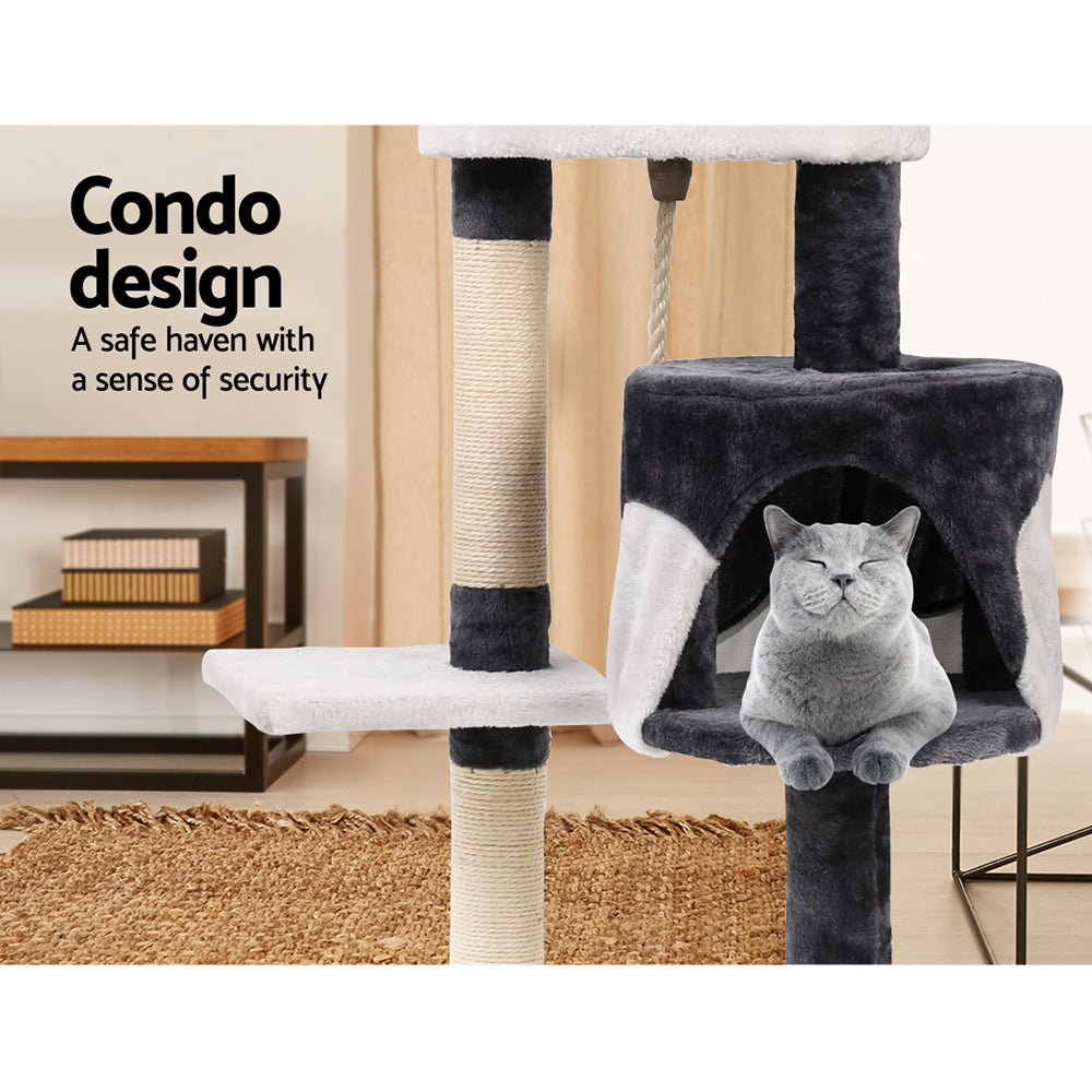 TGO Cat Tree 112cm Tower Scratching Post Scratcher Wood Condo House Furniture