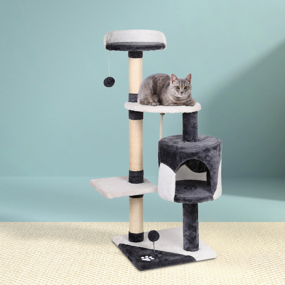 TGO Cat Tree 112cm Tower Scratching Post Scratcher Wood Condo House Furniture
