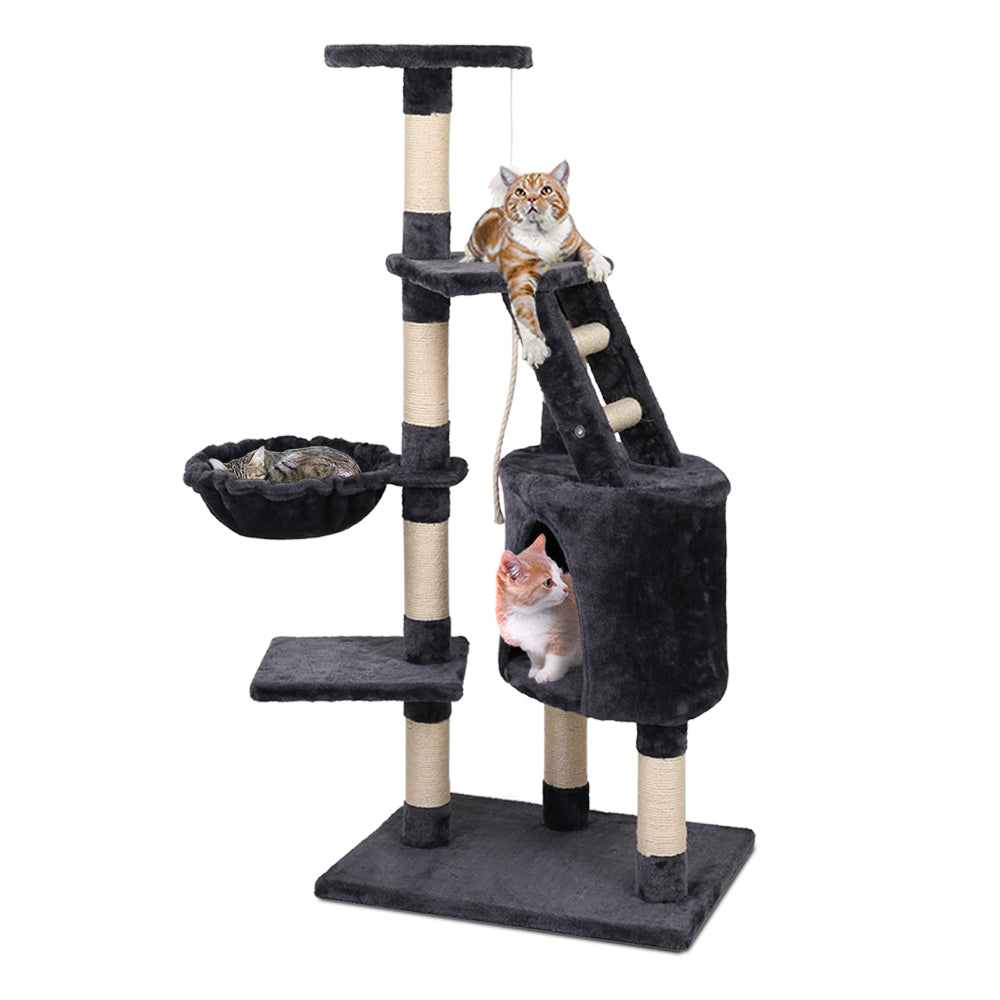 TGO Cat Tree 120cm Tower Scratching Post Scratcher Wood Condo House Bed Toys