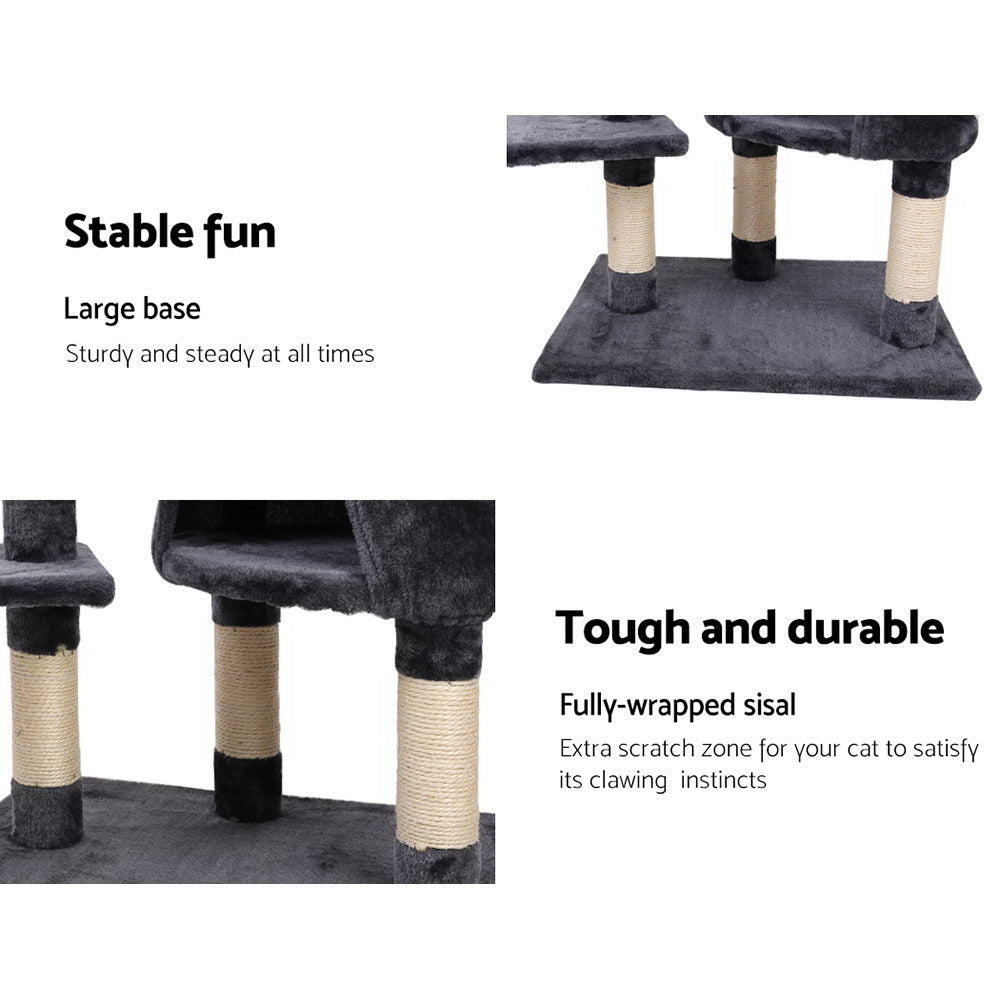 TGO Cat Tree 120cm Tower Scratching Post Scratcher Wood Condo House Bed Toys