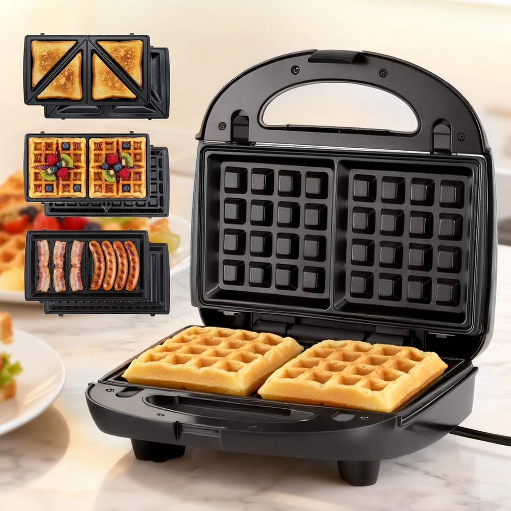 3-in-1 Sandwich Press Waffle Maker Panini Press Grill 850W