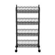 Artiss 4-Tier Shelving Unit Adjustable Garage Storage Kitchen Rack With Wheels