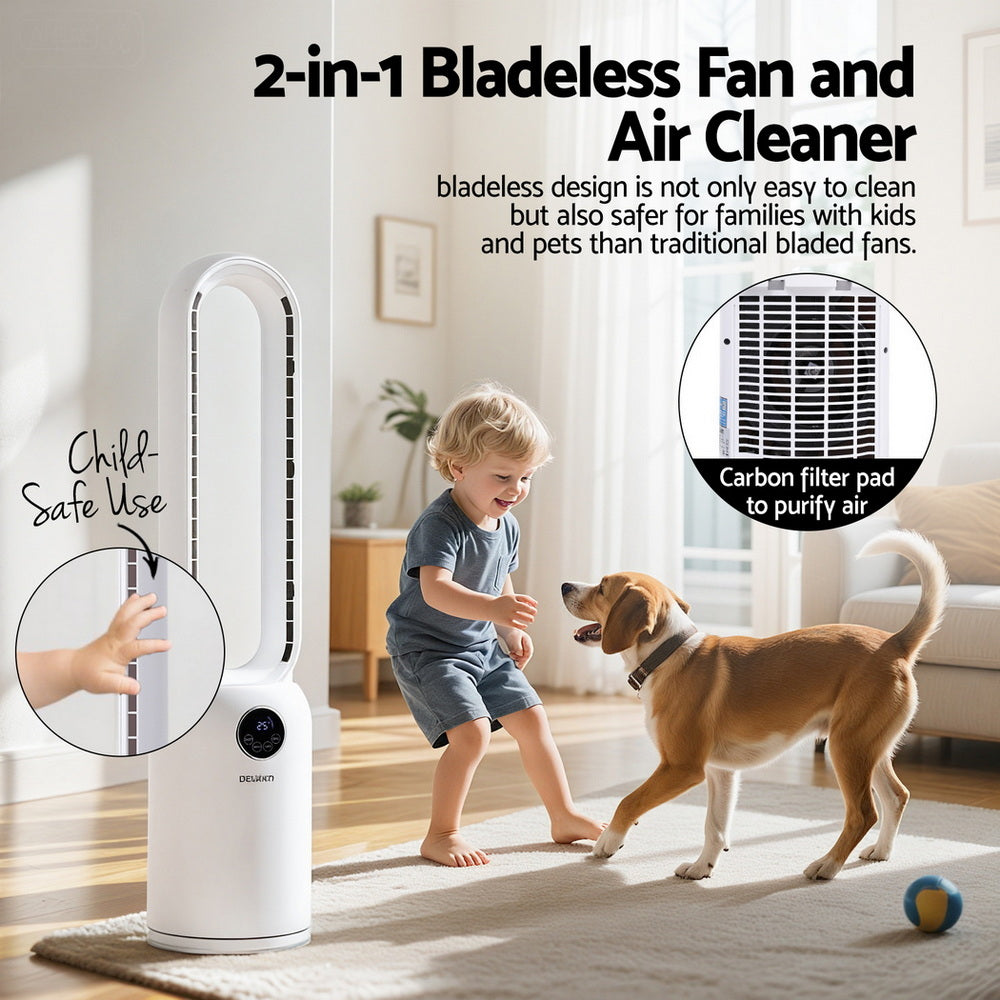 2in1 Bladeless Fan Air Purification W/ Remote 88cm