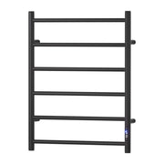 Heated Towel Rail 6 Round Bars  with Timer Electric Heater Warmer Rack