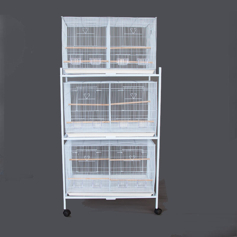 Set of 3 Breeding Bird Cage with Center Dividor with Stand