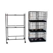 Set of 3 Breeding Bird Cage with Center Dividor with Stand