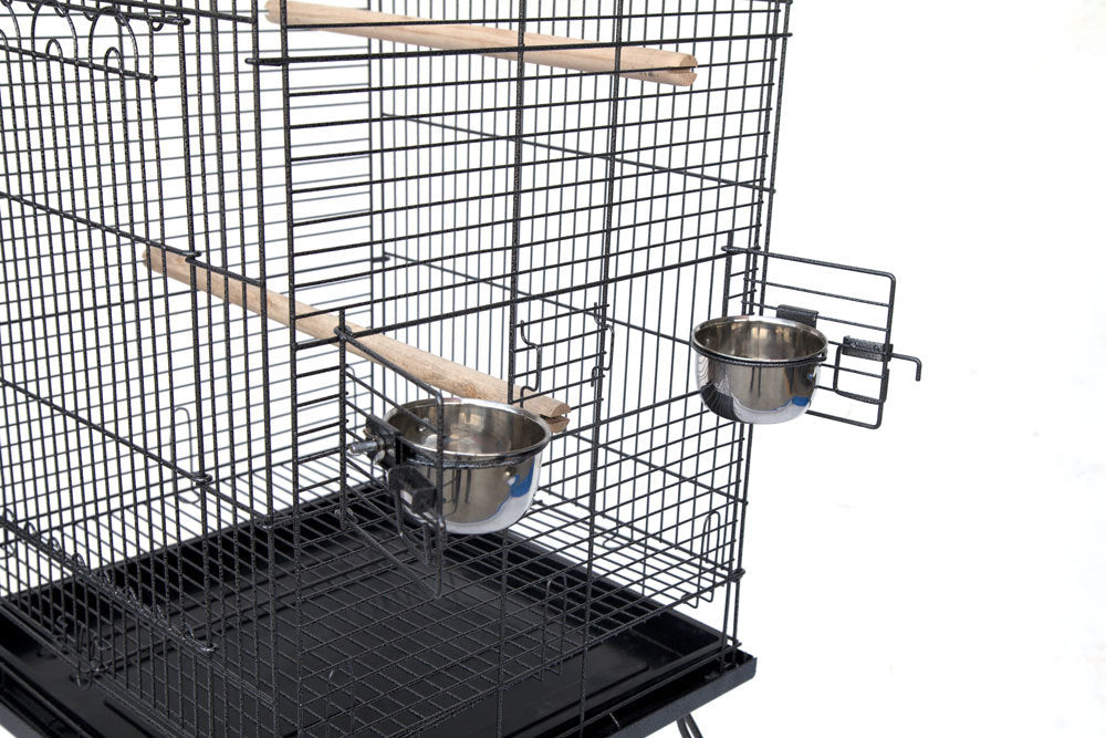 BIRD PARROT CAGE WITH STAND COCKATIEL AMAZON AFRICAN GREY CAIQUE CONURE BLACK