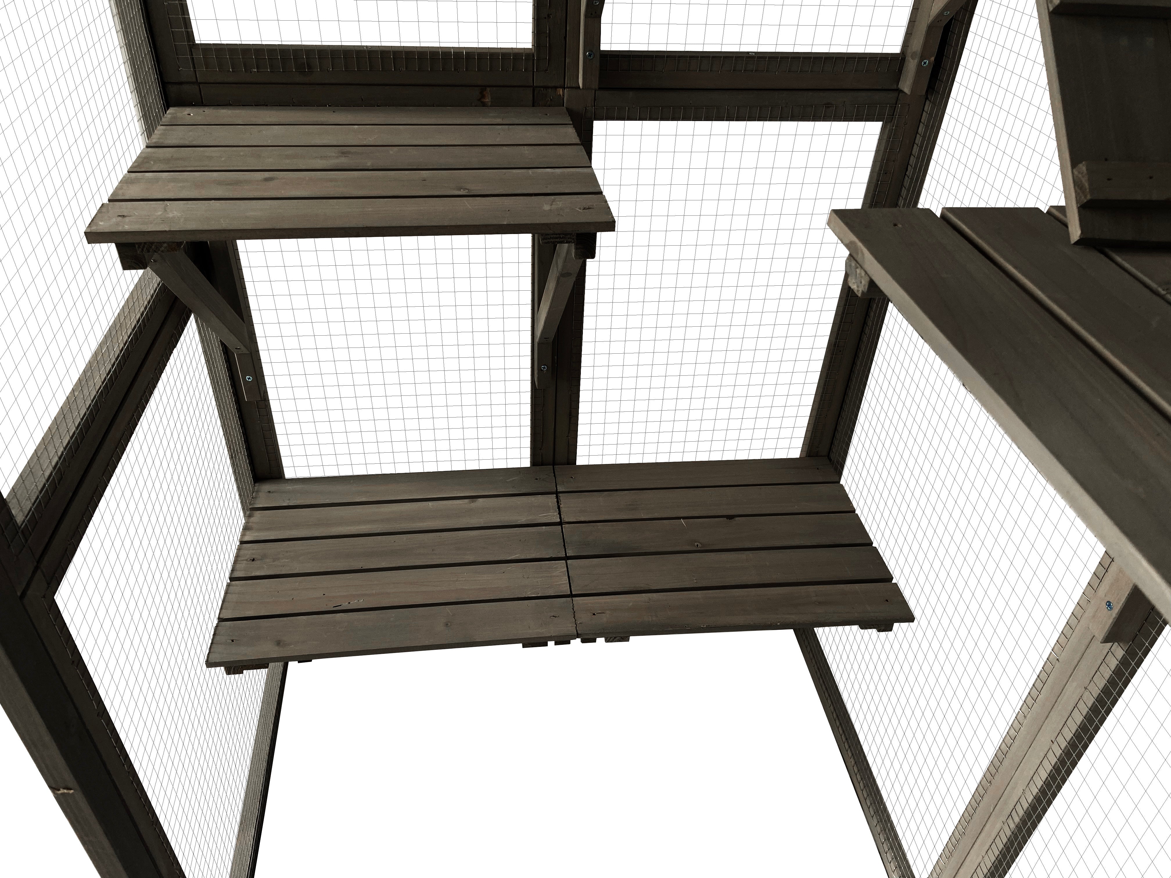 Wooden Cat Cage Walk in Cat Condo House Kitten Ferret Enclosure Cage
