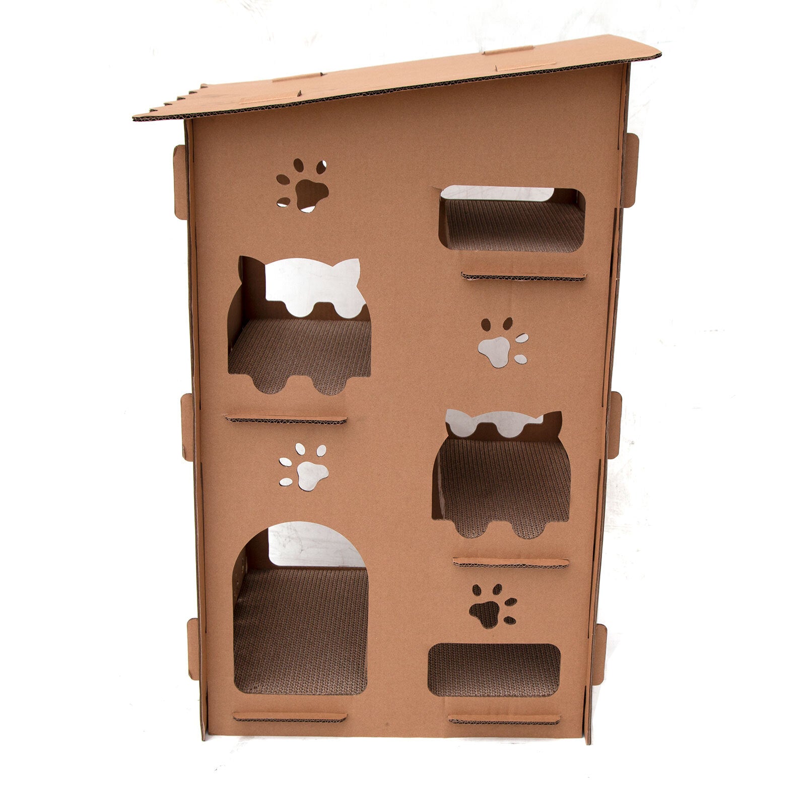 CAT SCRATCHING CARDBOARD 4 LEVEL HOUSE