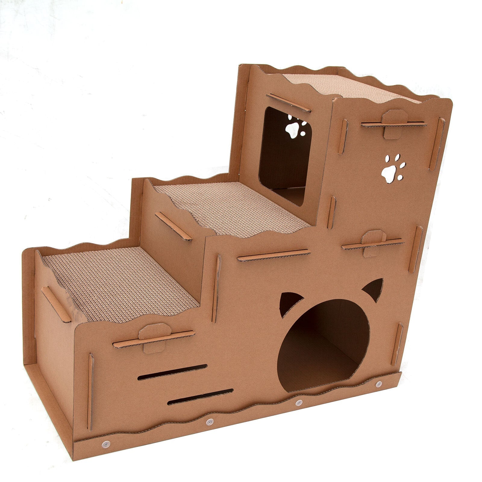 CAT SCRATCHING CARDBOARD 3 LEVEL HOUSE