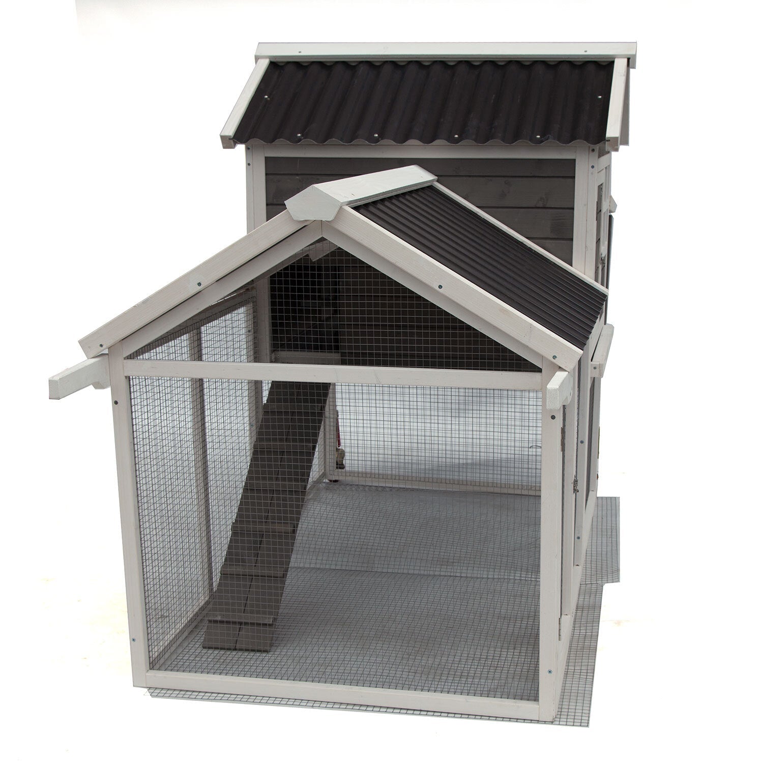 WOODEN CHICKEN RANCH CHICKEN COOP WITH RUN ON WHEEL PVC ROOF