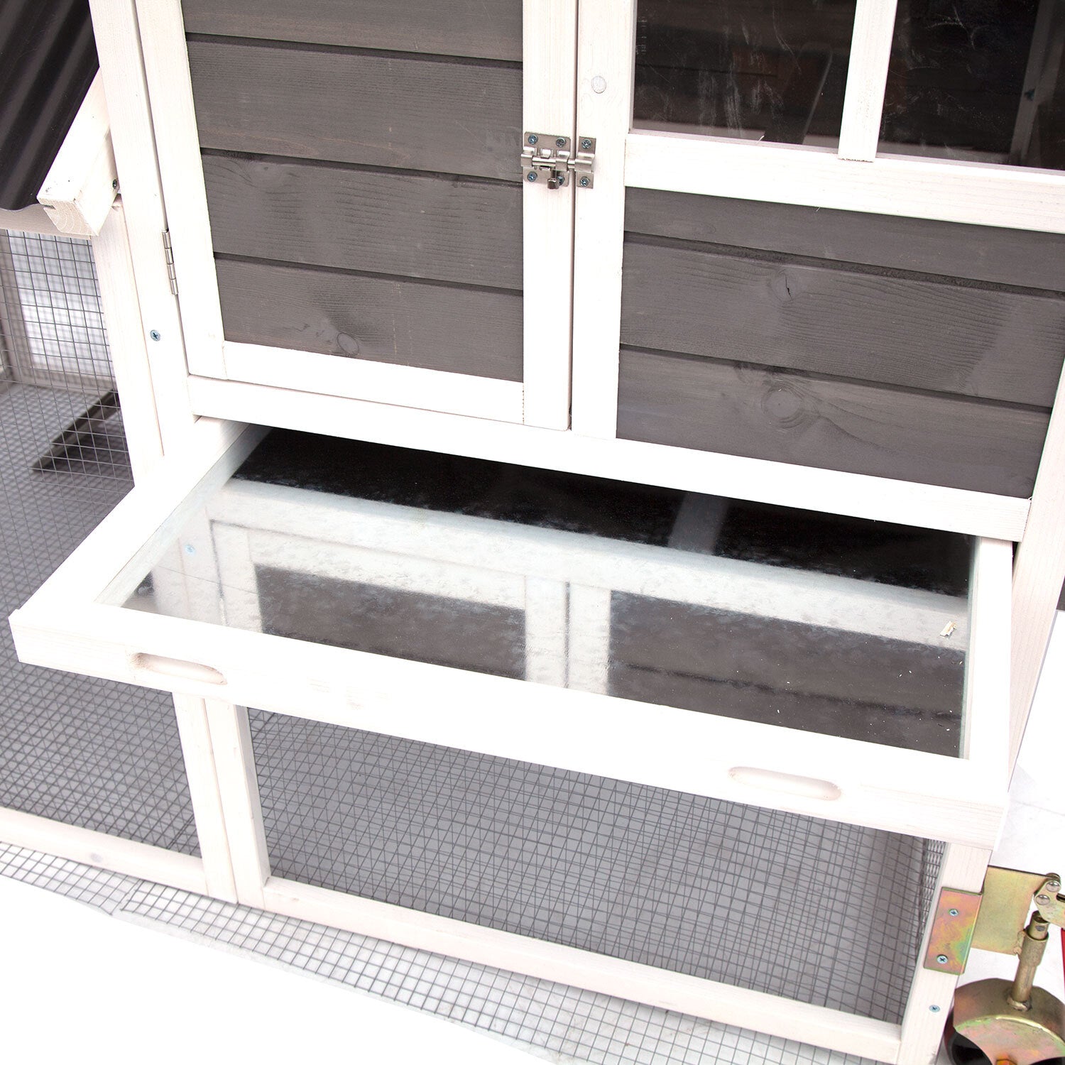 WOODEN CHICKEN RANCH CHICKEN COOP WITH RUN ON WHEEL PVC ROOF