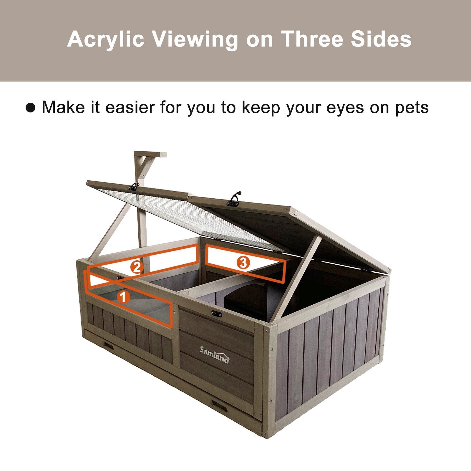 Wooden Tortoise House Cage, Indoor Enclosure House Reptile Habitat Cage Box