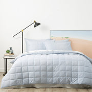 Paradis Washed Chambray Sky Quilted Quilt Cover Set by Park Avenue Queen