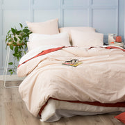 Portifino Yarn Dyed Vintage Washed Cotton Clay Quilt Cover Set by Renee Taylor King