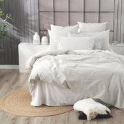 Portifino Yarn Dyed Vintage Washed Cotton Moon Mist Quilt Cover Set by Renee Taylor Double