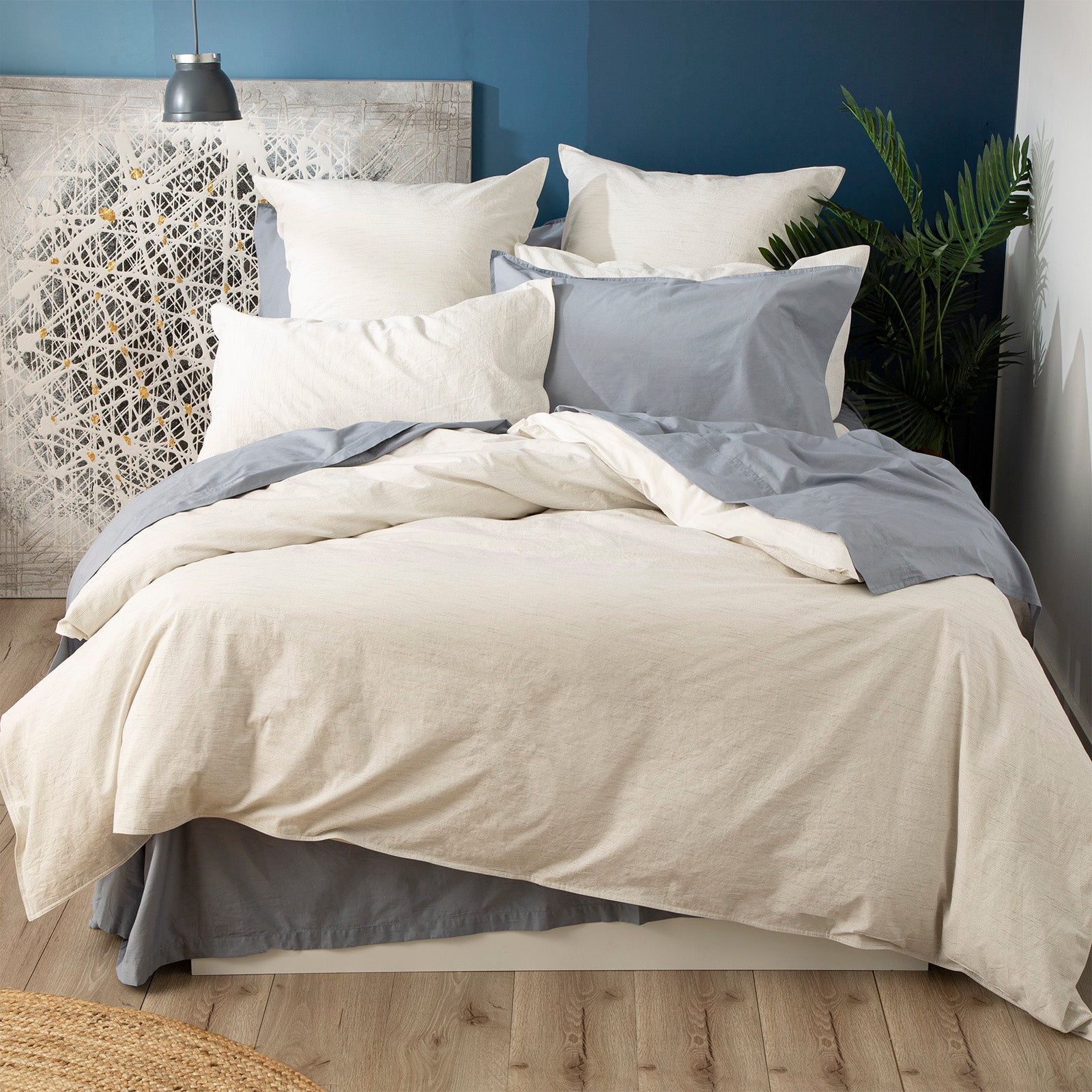 Emily Yarn Dyed Vintage Washed Cotton Quilt Cover Set by Renee Taylor Double