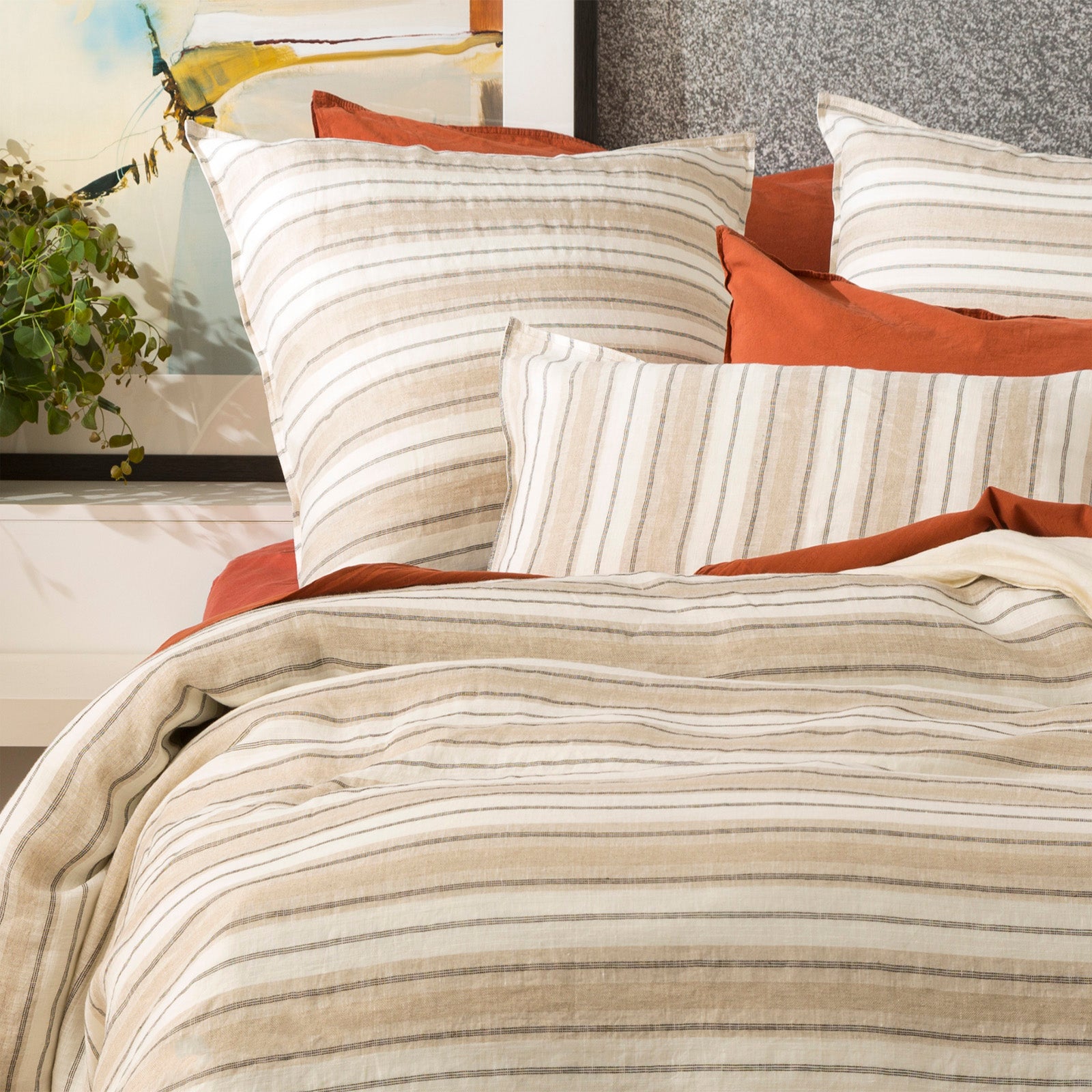 Bardot Yarn Dyed 100 % French Linen Quilt Cover Set by Renee Taylor Super King