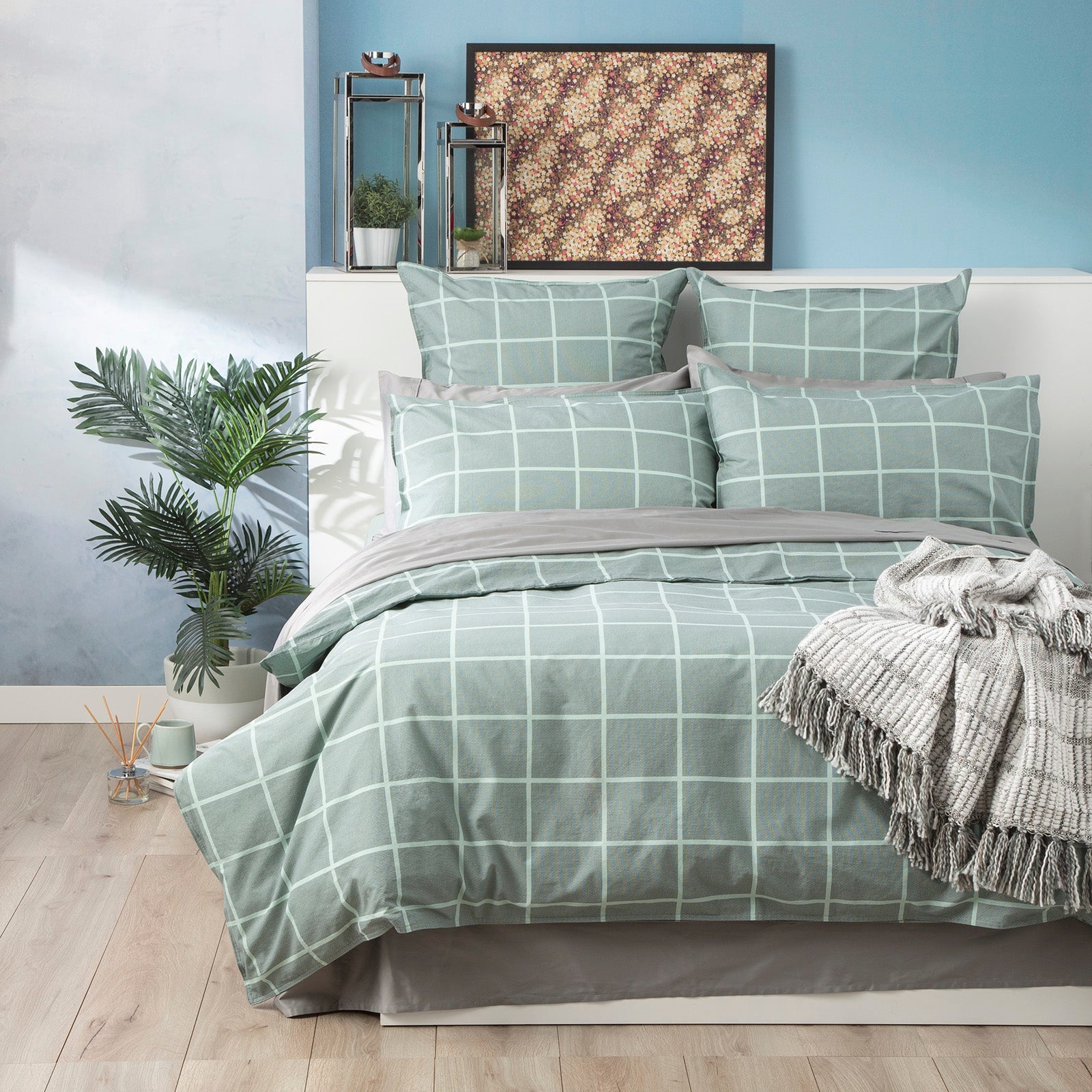 Sander European Vintage Washed Printed Cotton Quilt Cover Set by Renee Taylor Super King