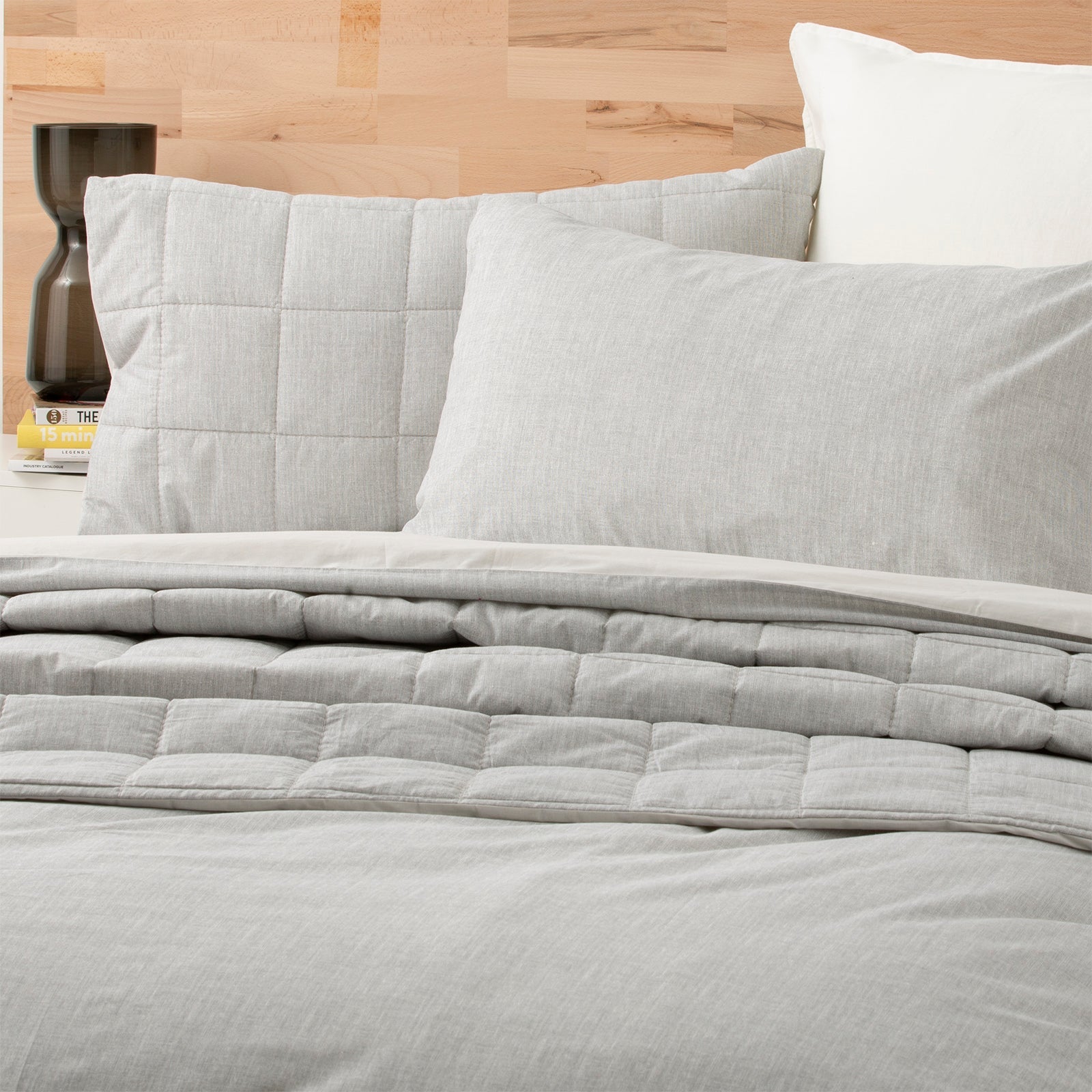 Castlerock Chambray Washed Cotton Quilt Cover Set by Renee Taylor Super King
