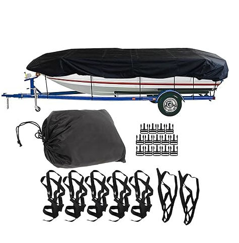 17-19FT：600cm*310cm Boat Cover Trailerable Marine Grade 210D grey