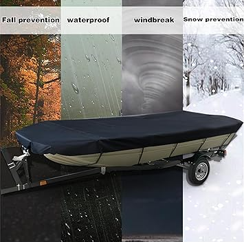 17-19FT：600cm*310cm Boat Cover Trailerable Marine Grade 210D grey