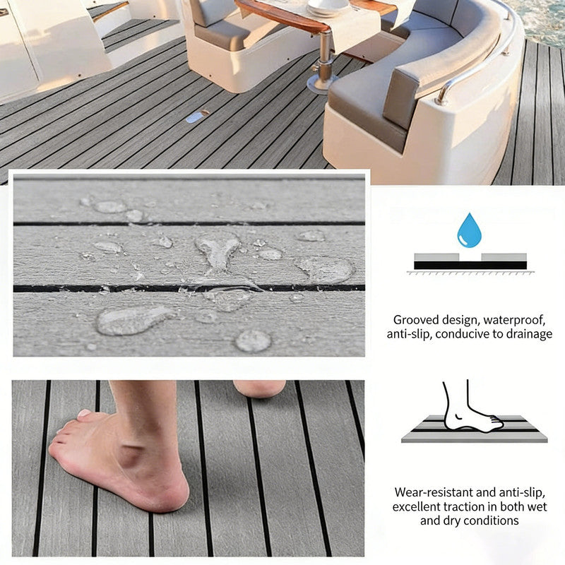 EVA Foam Boat Flooring Mat Decking Sheet 240*30*0.6cm Light Grey