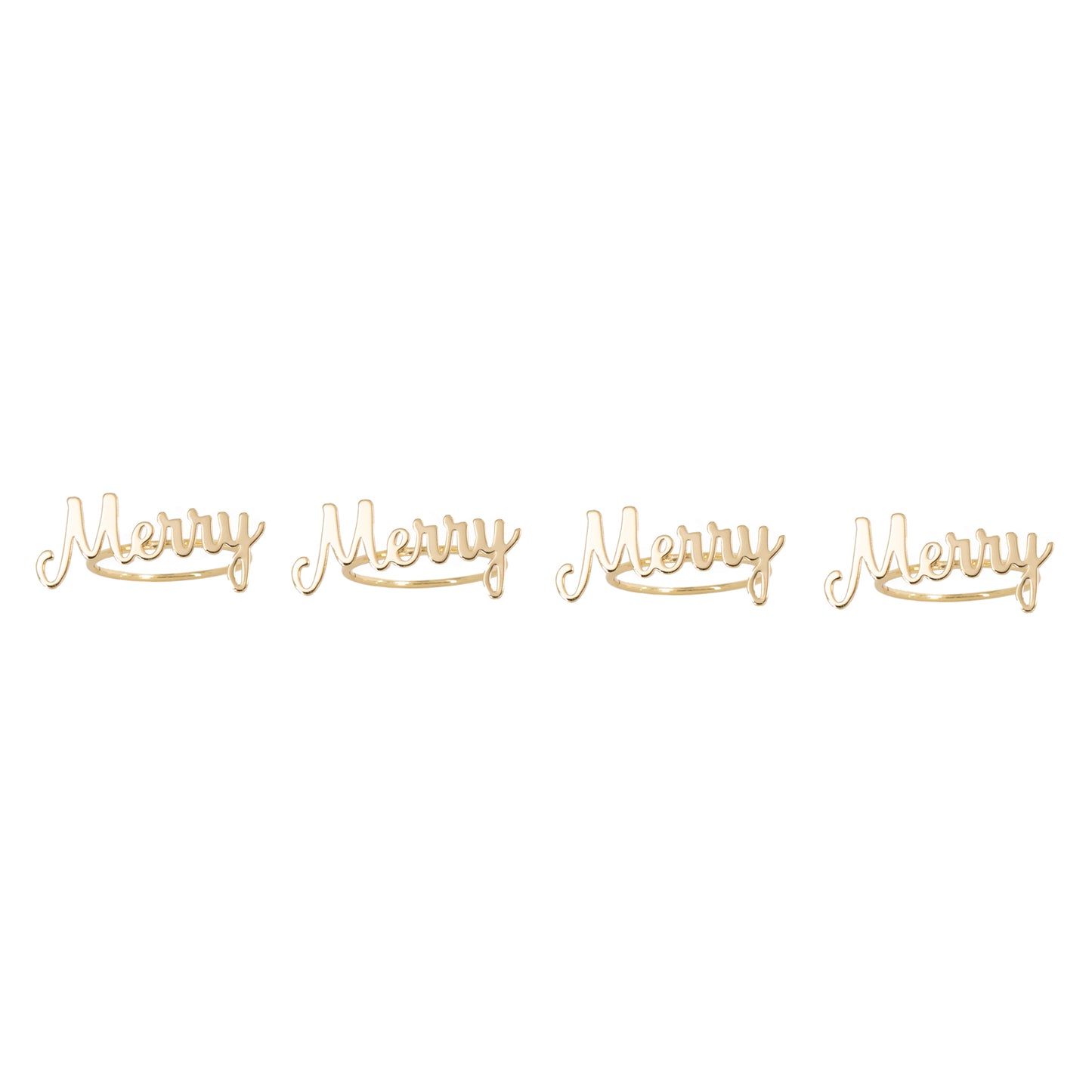 Set of 4 Merry Napkin Rings