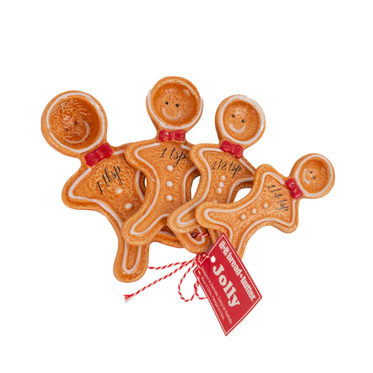 Set of 4 Bread and Butter Figurine Gingerbread Man Spoons