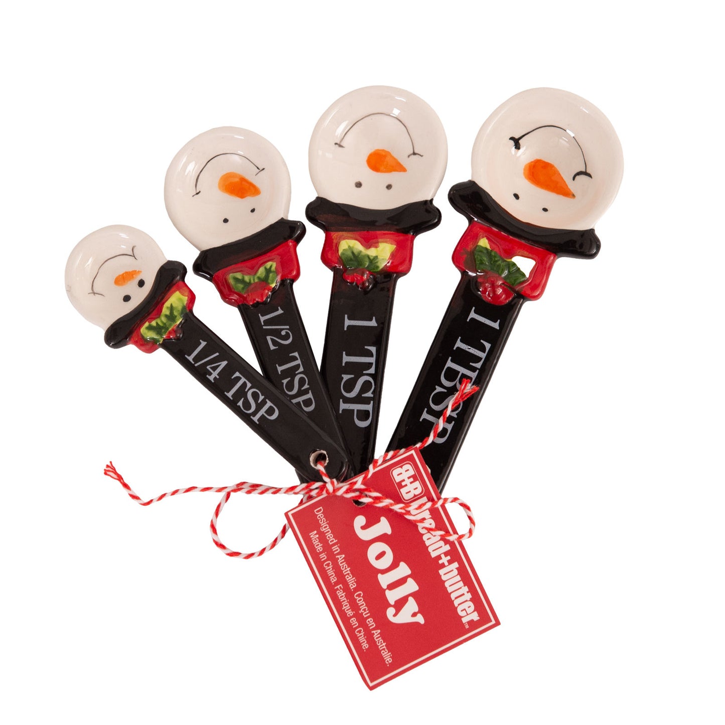 Set of 4 Snowman Spoons