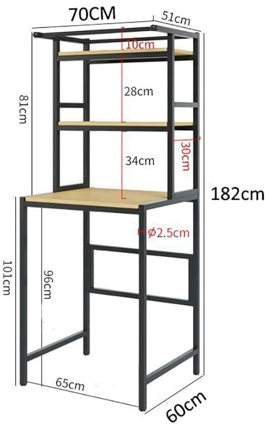 3-Tier Over Washing Machine Storage Rack Laundry Shelf Organizer for Bathroom or Toilet (Black)
