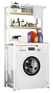 3-Tier Over Washing Machine Storage Rack Laundry Shelf Organizer for Bathroom or Toilet (White)