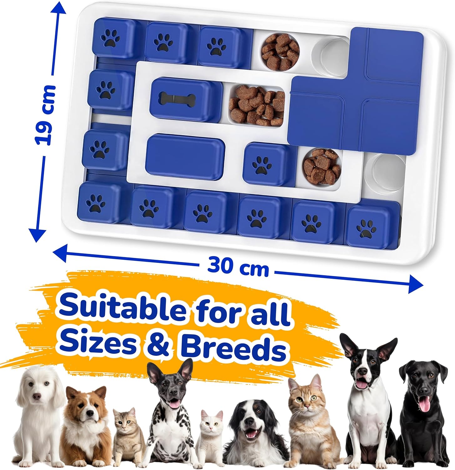 Interactive Dog Puzzle Toy Slow Feeder Treat Dispenser for Dogs & Cats
