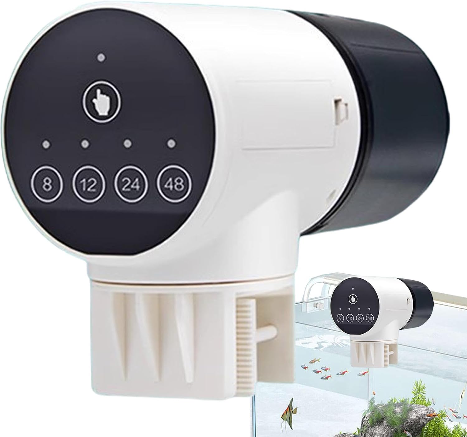 Automatic Fish Feeder with Timer, Moistureproof Dispenser & Rechargeable Feeding for Aquarium or Tank