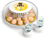 18 Egg Incubator with Automatic Turning, LED Display, Humidity & Temperature Control, Auto Water System & Built-in Egg Candler for Chicken, Duck, Quail, Goose