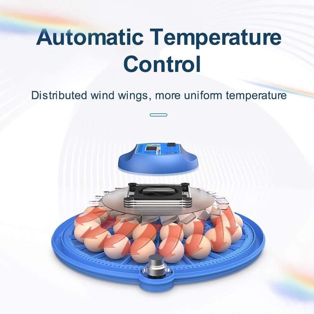 52 Egg Incubator with Automatic Turning, LED Display, Humidity & Temperature Control, Auto Water System & Built-in Egg Candler for Chicken, Duck, Quail, Goose