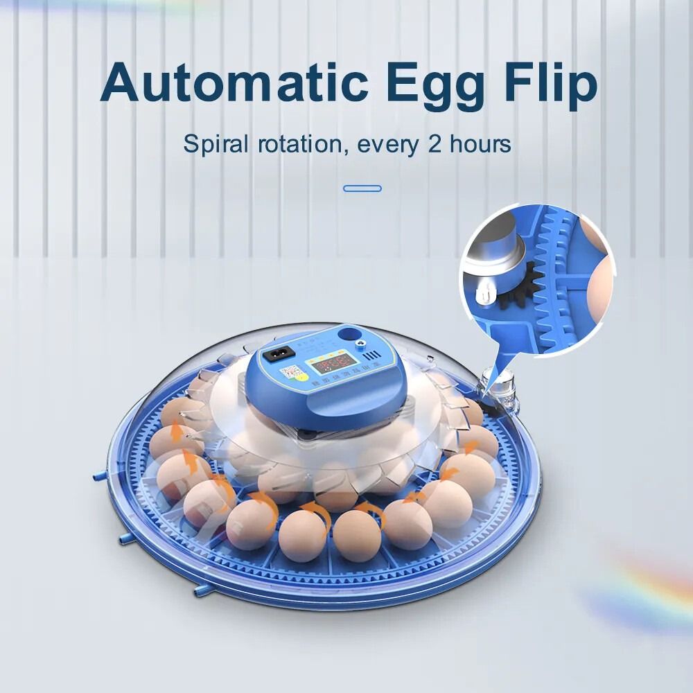 52 Egg Incubator with Automatic Turning, LED Display, Humidity & Temperature Control, Auto Water System & Built-in Egg Candler for Chicken, Duck, Quail, Goose