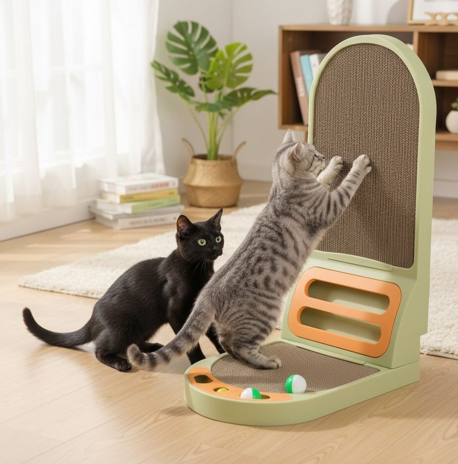 Vertical Cat Scratching Board with Durable Cardboard for Indoor Cats