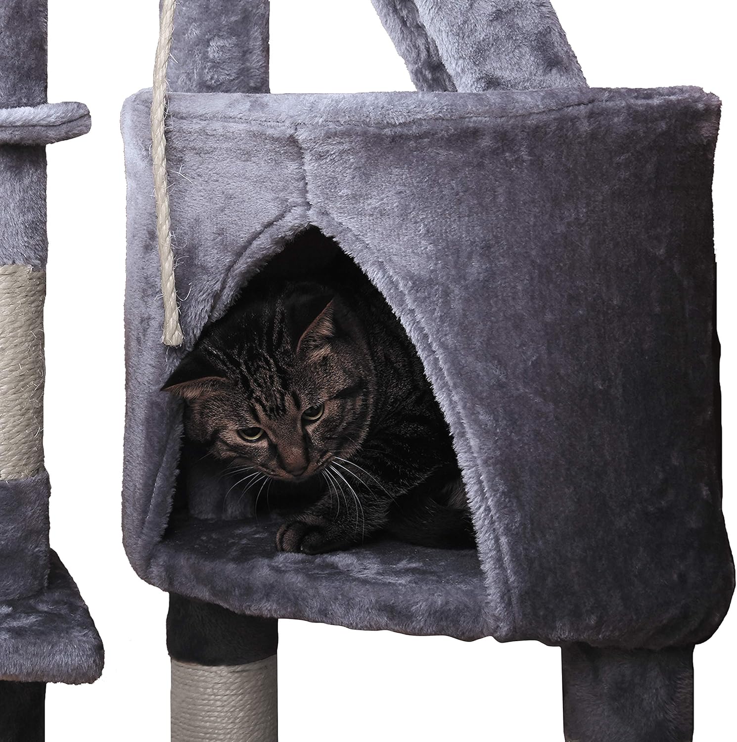 120cm Cat Tree for Indoor Cats with Condo, Hammock & Plush Perchfor for Kittens & Adult Cats